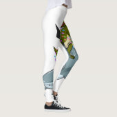 Kerstmis T-rex met Xmas verlichting Het vinden van Leggings (Rechts)