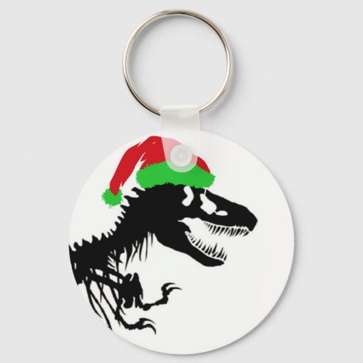 Kerstmis T-Rex Sleutelhanger (Voorkant)