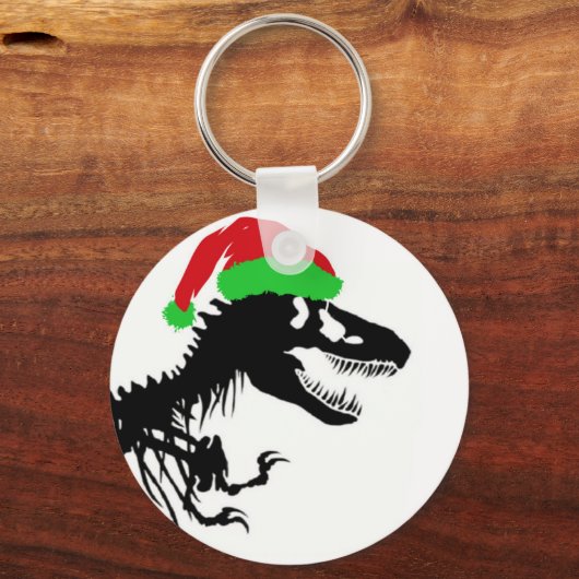 Kerstmis T-Rex Sleutelhanger (Voorkant)