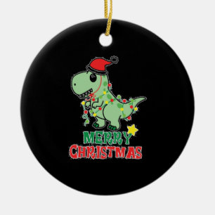 Kerstmis T-rex Top Keramisch Ornament