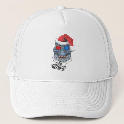 Kerstmis T Rex Trucker Pet (Voorkant)