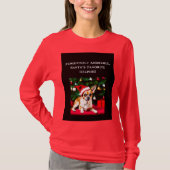 Kerstmis T-shirt Chihuahua in Santa hat (Voorkant)