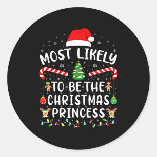 Kerstmis T-shirt die het meest waarschijnlijk over Ronde Sticker