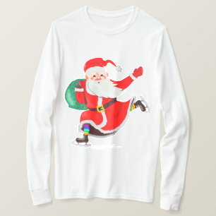 Kerstmis T-Shirt Kerstman met Gift