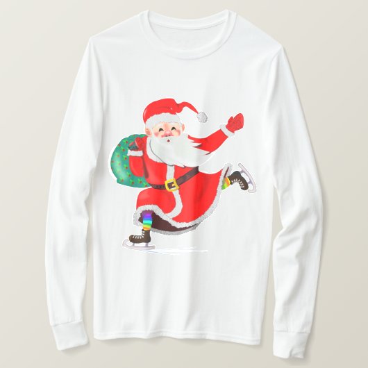 Kerstmis T-Shirt Kerstman met Gift (Design voorkant)