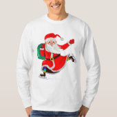 Kerstmis T-Shirt Kerstman met Gift (Voorkant)