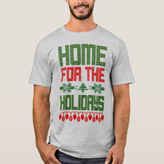 Kerstmis T-shirt kruis naar huis voor de Feestdage (Voorkant)