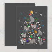 Kerstmis T-shirt Lemur Kerstboom Xmas Kaart (Voorkant / Achterkant)