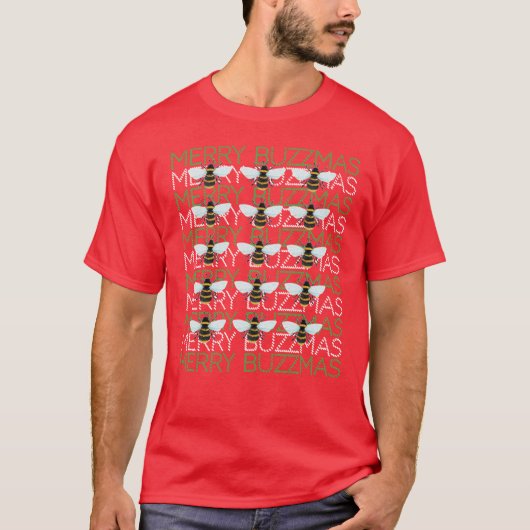 Kerstmis T-shirt met bijen (Voorkant)