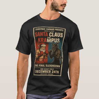Kerstmis T-shirt met gevecht tussen Sinterklaas en
