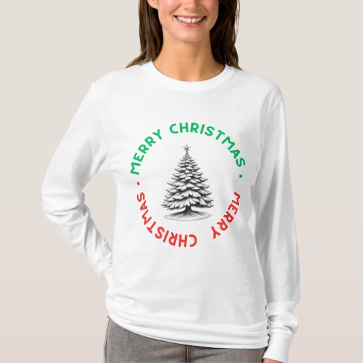 Kerstmis T-shirt met lange mouwen (Voorkant)