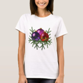 Kerstmis T-Shirt - Ornamenten en pine