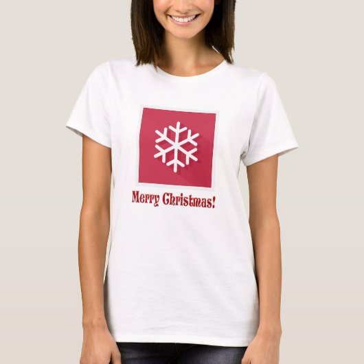 Kerstmis T-Shirt - Snowflake - Vrolijk kerstfeest (Voorkant)