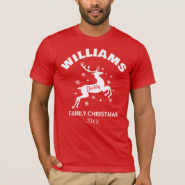 Kerstmis T-shirt voor papa met rendierfamilie