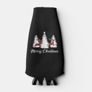 Kerstmis T-shirt voor vrouwen Buffalo Plaid Hert Flesjeskoeler