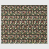 Kerstmis Tabby Kat In Vakantie Boom Cadeaupapier (Vlak)