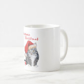 Kerstmis Tabby Kat Koffiemok (Voorkant rechts)