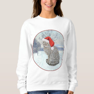 Kerstmis Tabby Kat Sneeuw Trui