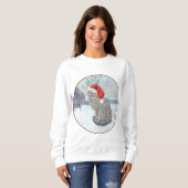 Kerstmis Tabby Kat Sneeuw Trui (Voorkant volledig)