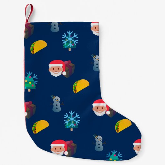 kerstmis taco emoji xmas stocker 2 kleine kerstsok (Voorkant)