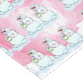 Kerstmis tafelkleed, dorstige sneeuwman roze harte tafelkleed (Gekanteld)