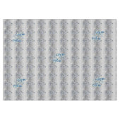 Kerstmis tafelkleed, Merry Blue Silver Sneeuwman Tafelkleed (Voorkant (Horizontaal))