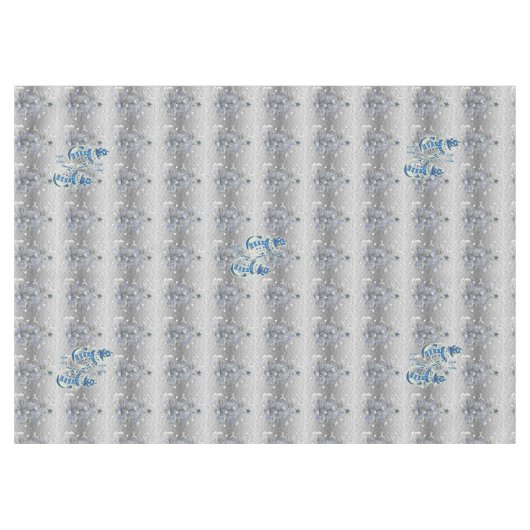 Kerstmis tafelkleed, Merry Blue Silver Sneeuwman Tafelkleed (Voorkant (Horizontaal))