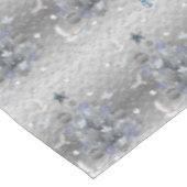 Kerstmis tafelkleed, Merry Blue Silver Sneeuwman Tafelkleed (Gekanteld)