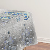 Kerstmis tafelkleed, Merry Blue Silver Sneeuwman Tafelkleed (Voorbeeld)