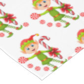 Kerstmis tafelkleed, vrolijk, elf pepermunt tafelkleed (Gekanteld)