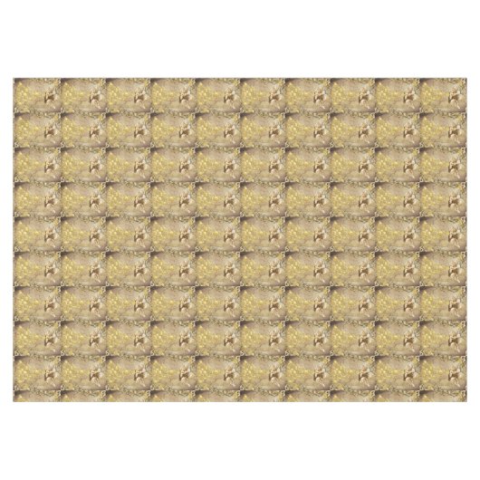 Kerstmis tafelkleed, vrolijk gouden engel tafelkleed (Voorkant (Horizontaal))