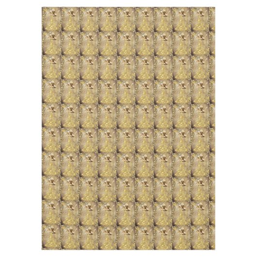 Kerstmis tafelkleed, vrolijk gouden engel tafelkleed (Voorkant)