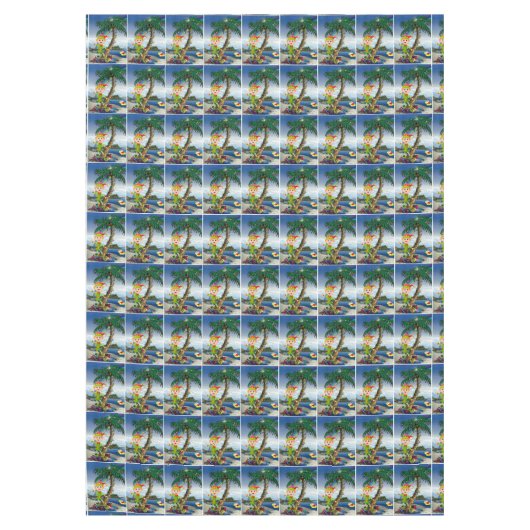 Kerstmis tafelkleed, Vrolijk Kerstfeest, Strand Sa Tafelkleed (Voorkant)