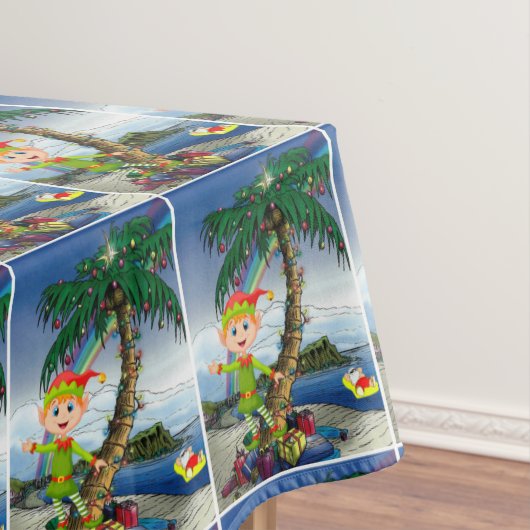 Kerstmis tafelkleed, Vrolijk Kerstfeest, Strand Sa Tafelkleed (Voorbeeld)