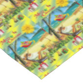 Kerstmis tafelkleed, Zomer Strand Bum Santa Tafelkleed (Gekanteld)