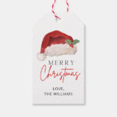 Kerstmis Tag, Kerstmuts Misteletoe  Cadeaulabel (Voorkant)