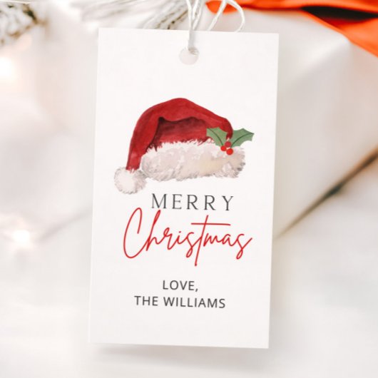Kerstmis Tag, Kerstmuts Misteletoe  Cadeaulabel