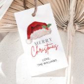 Kerstmis Tag, Kerstmuts Misteletoe  Cadeaulabel