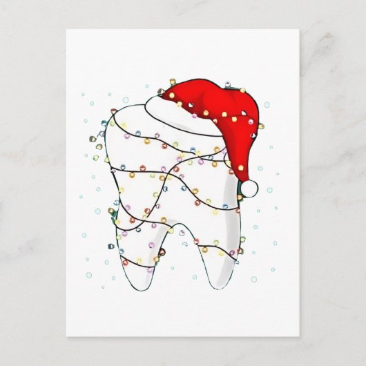Kerstmis Tandarts Kerst Grappig Tandarts Aankondigingskaart (Voorkant)