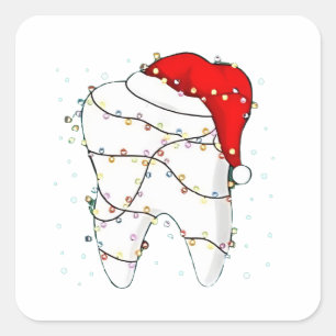 Kerstmis Tandarts Kerst Grappig Vierkante Sticker
