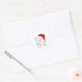Kerstmis Tandarts Kerst Grappig Vierkante Sticker (Envelop)