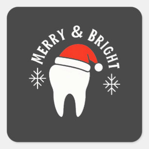 Kerstmis Tandarts Tandarts Kerstmis Vierkante Sticker