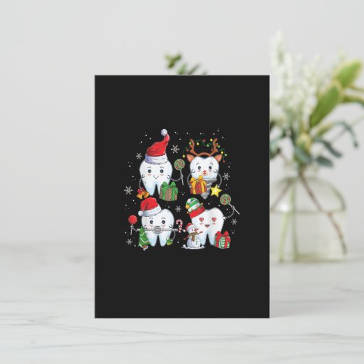 Kerstmis Tanden tandheelkundige assistent-kerstmis Kaart (Staand voorkant)