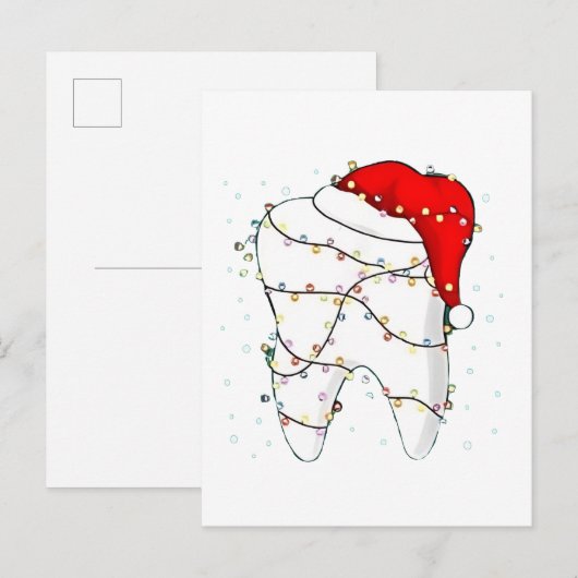 Kerstmis Tandheelkundige Grappige Tandarts Vakanti Uitnodiging Briefkaart (Voorkant / Achterkant)