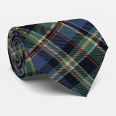Kerstmis Tartan Baksteen Blauw Groen ID1141B Stropdas (Opgerold)