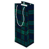 Kerstmis Tartan Clan Blackwatch check-toets Wijn Cadeautas (Achterkant Gekanteld)