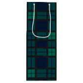 Kerstmis Tartan Clan Blackwatch check-toets Wijn Cadeautas (Voorkant)