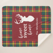 Kerstmis Tartan Clan Buchanan Pset Home Sweet Sherpa Deken (Voorkant (horizontaal))