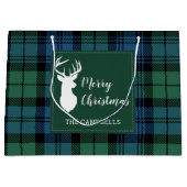 Kerstmis Tartan Clan Campbell Gepersonaliseerd Groot Cadeauzakje (Voorkant)