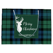 Kerstmis Tartan Clan Campbell Gepersonaliseerd Groot Cadeauzakje (Achterkant)